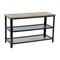 Flash Furniture Easton 3-Tier Wooden Entryway Bench, Mesh Shoe Storage Shelves, Weathered Wood, Black Metal Frame HGWA-BCH-MTL-3T-WEATH-GG - alternate 7